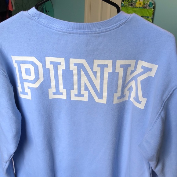 Light blue PINK crew neck sweatshirt - Picture 3 of 5